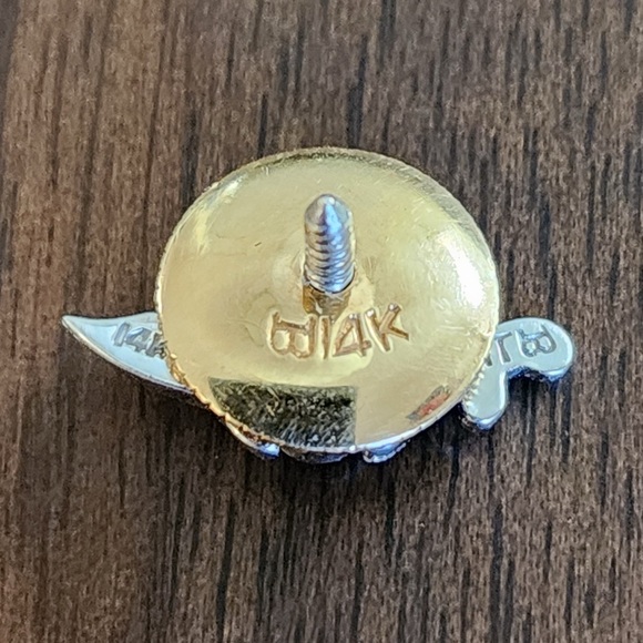 Vintage 14K Gold & Platinum with Diamond, Screw Back Shriner's Pin - Picture 3 of 4